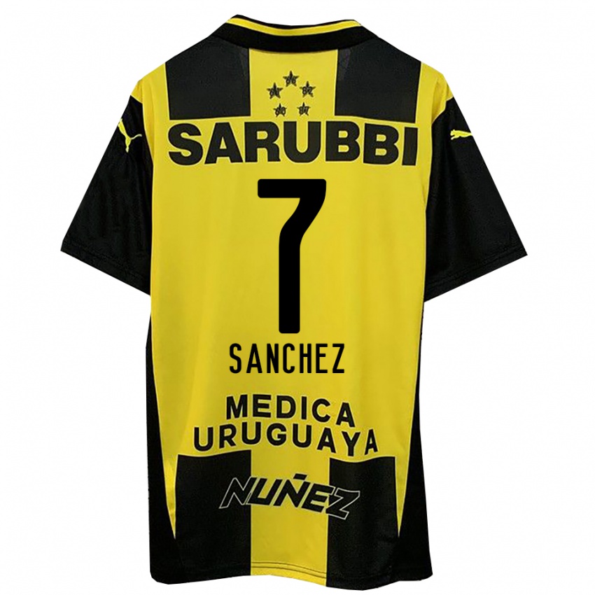 נשים קרלוס סאנצ'ס #7 צהוב שחור ג'רזי ביתית 2025/26 חולצה קצרה