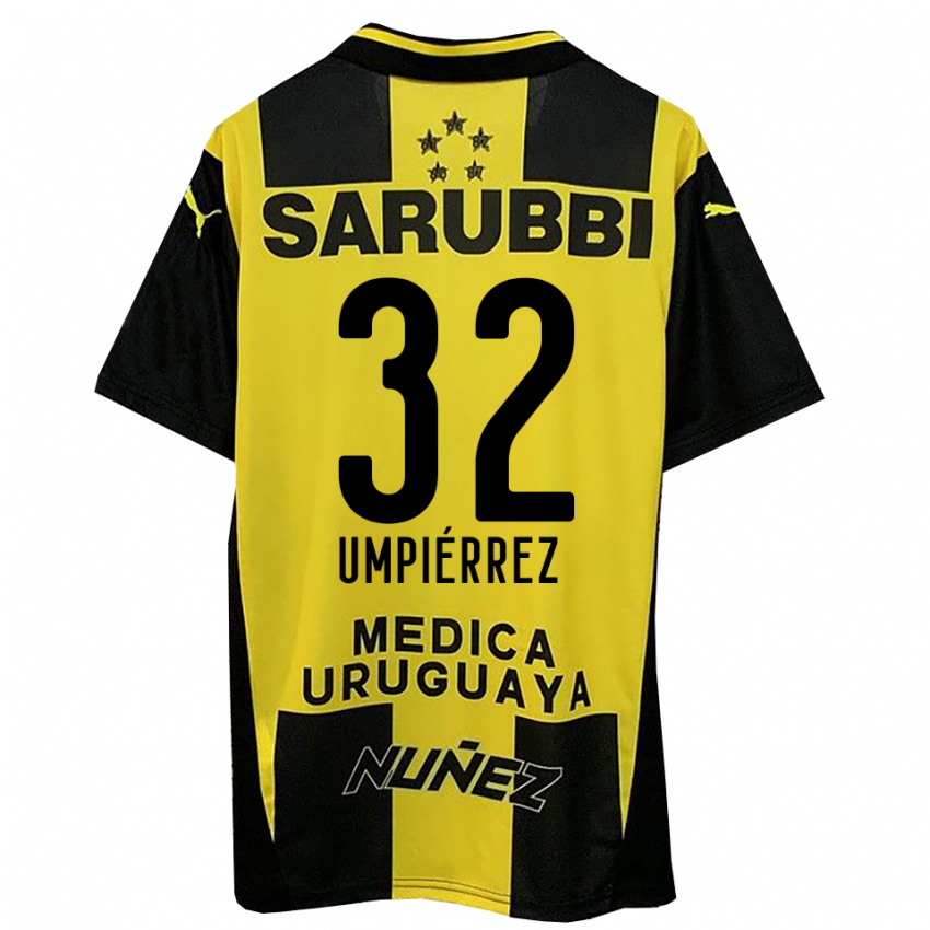 נשים Leandro Umpiérrez #32 צהוב שחור ג'רזי ביתית 2025/26 חולצה קצרה נשים Leandro Umpiérrez #32 צהוב שחור ג'רזי ביתית 2025/26 חולצה קצרה