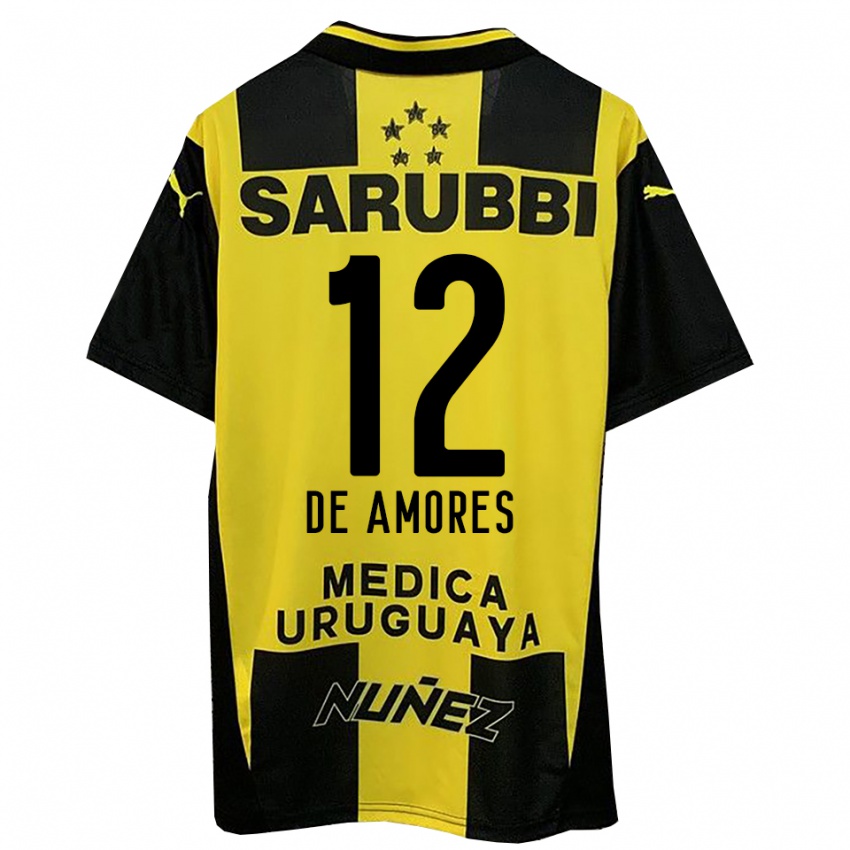 נשים גיז'רמו דה אמורס #12 צהוב שחור ג'רזי ביתית 2025/26 חולצה קצרה