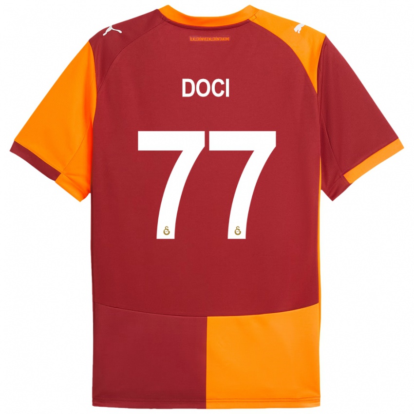 נשים Megi Doci #77 אדום כתום ג'רזי ביתית 2025/26 חולצה קצרה