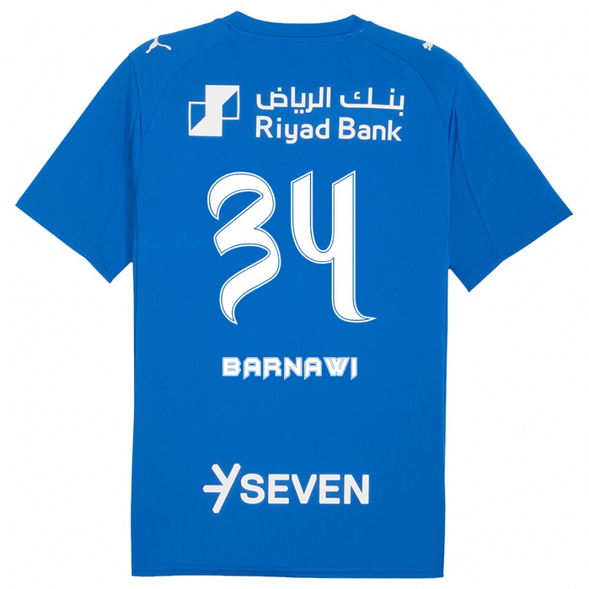 נשים Saleh Barnawi #34 כחול לבן ג'רזי ביתית 2025/26 חולצה קצרה