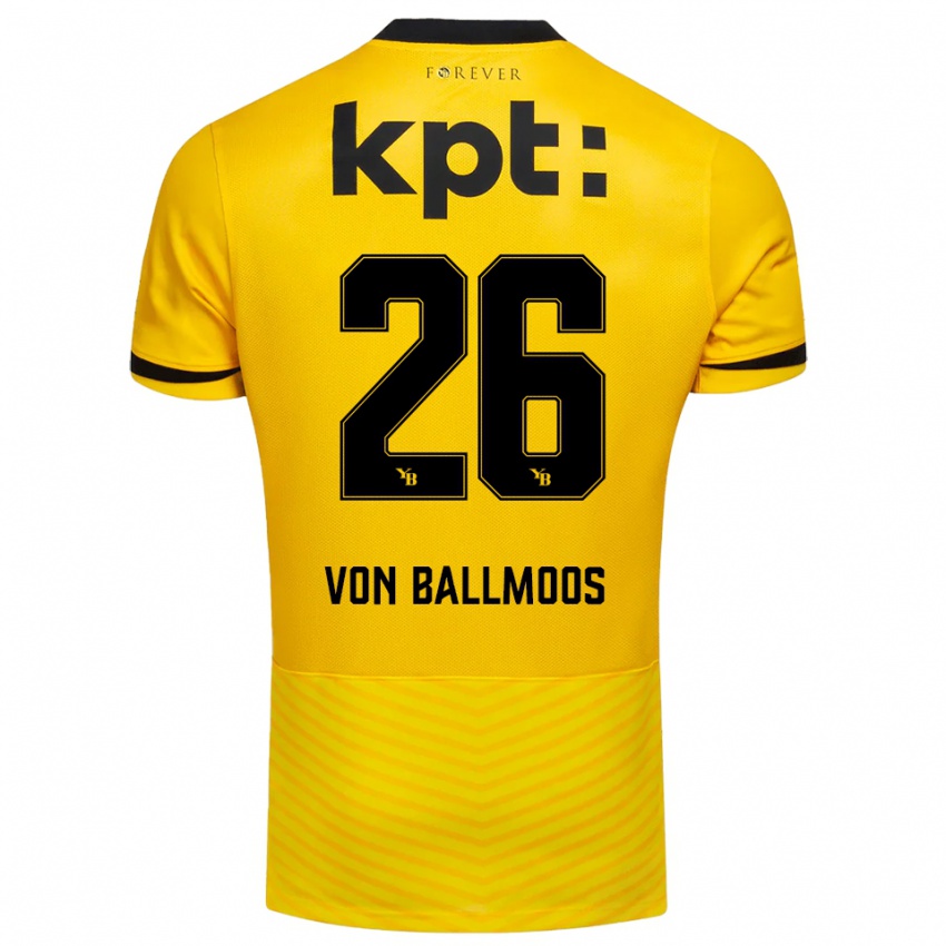 נשים דויד פון באלמוס #26 צהוב שחור ג'רזי ביתית 2025/26 חולצה קצרה