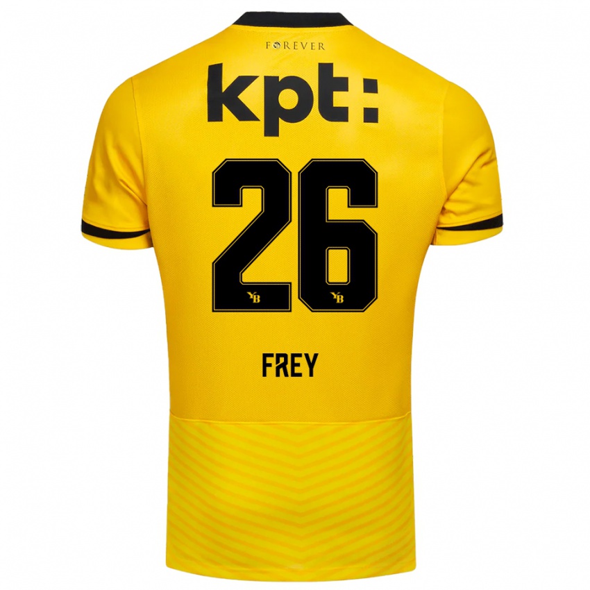 נשים Laura Frey #26 צהוב שחור ג'רזי ביתית 2025/26 חולצה קצרה