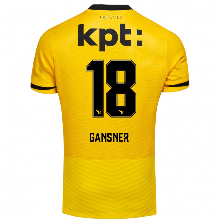 נשים Jann Gansner #18 צהוב שחור ג'רזי ביתית 2025/26 חולצה קצרה