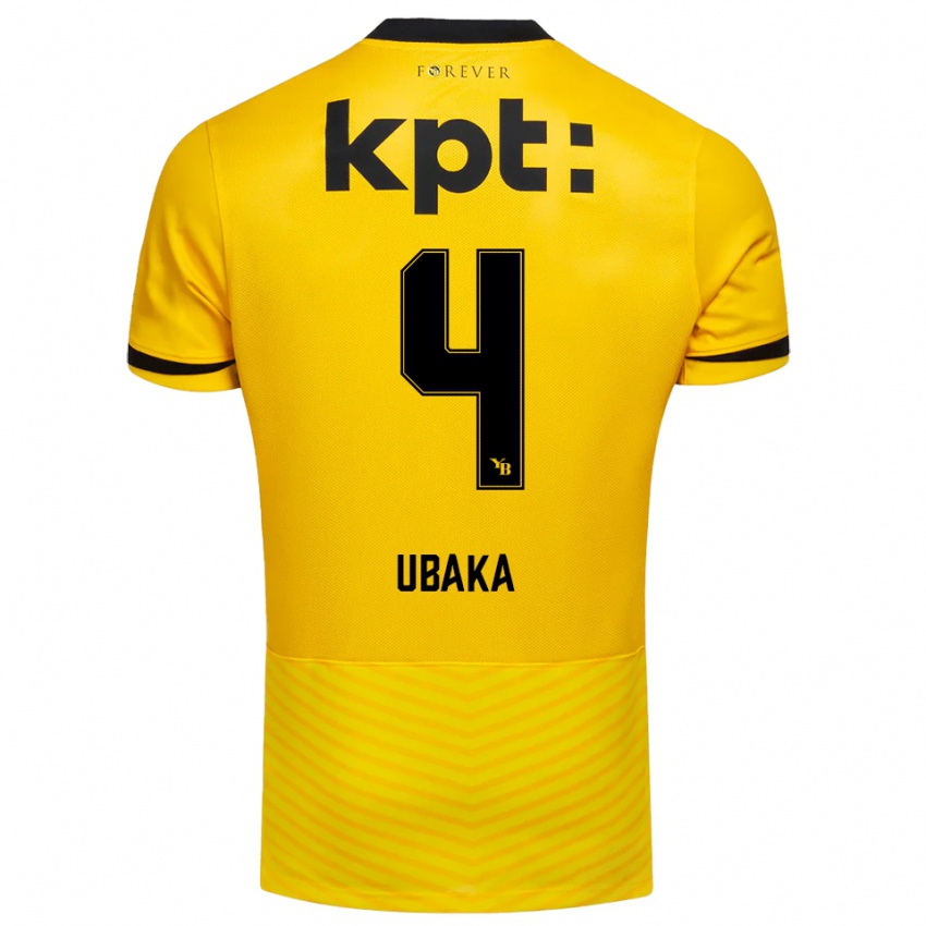 נשים Chiagozie Ubaka #4 צהוב שחור ג'רזי ביתית 2025/26 חולצה קצרה נשים Chiagozie Ubaka #4 צהוב שחור ג'רזי ביתית 2025/26 חולצה קצרה
