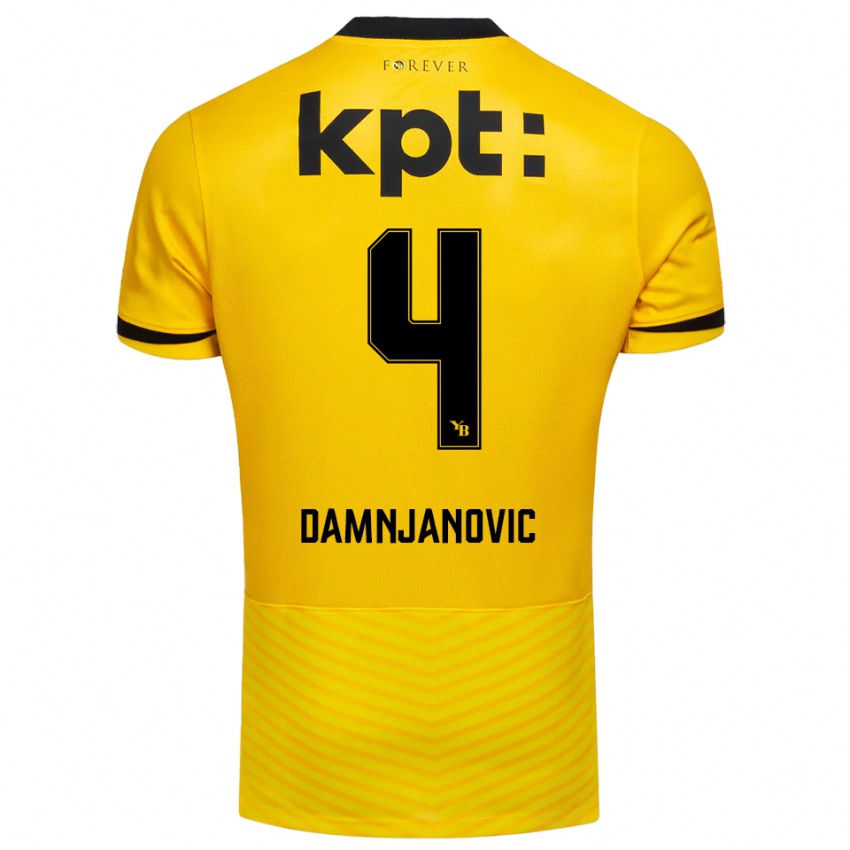 נשים Lazar Damnjanovic #4 צהוב שחור ג'רזי ביתית 2025/26 חולצה קצרה