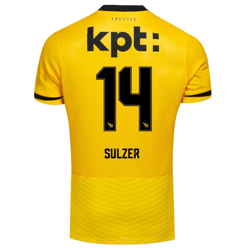 נשים Ilija Sulzer #14 צהוב שחור ג'רזי ביתית 2025/26 חולצה קצרה