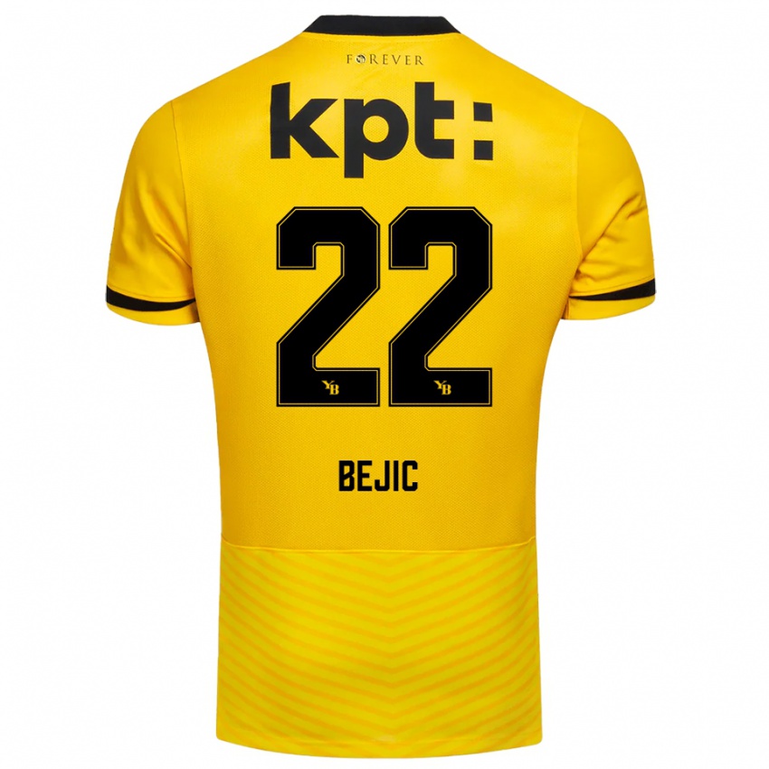 נשים Endrit Bejic #22 צהוב שחור ג'רזי ביתית 2025/26 חולצה קצרה