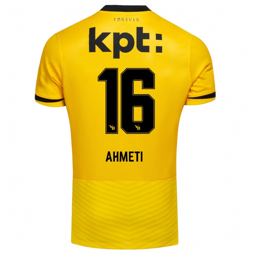 נשים Donart Ahmeti #16 צהוב שחור ג'רזי ביתית 2025/26 חולצה קצרה