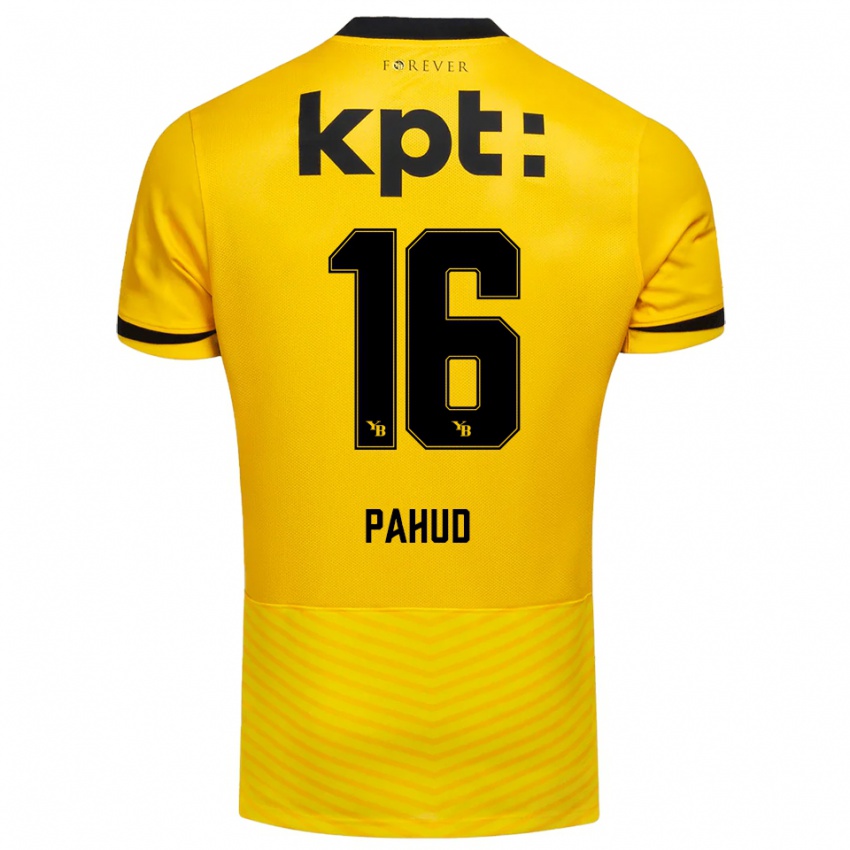 נשים Ciril Pahud #16 צהוב שחור ג'רזי ביתית 2025/26 חולצה קצרה נשים Ciril Pahud #16 צהוב שחור ג'רזי ביתית 2025/26 חולצה קצרה
