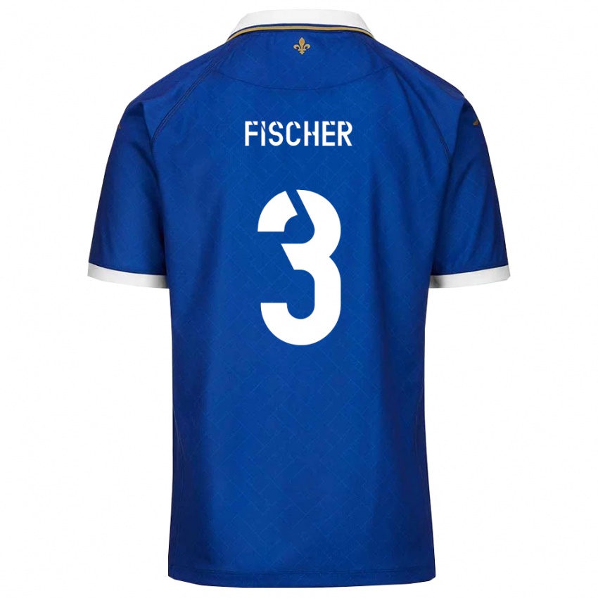 נשים Mathias Fischer #3 כחול זהב ג'רזי ביתית 2025/26 חולצה קצרה