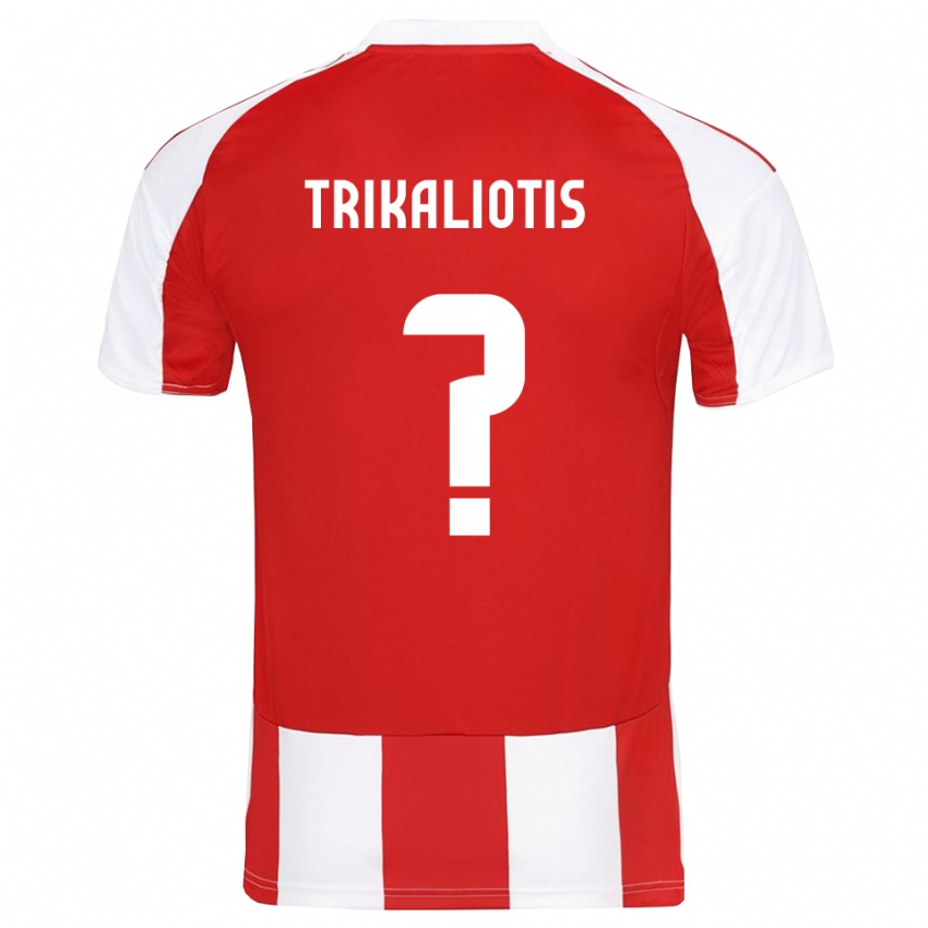 נשים Vangelis Trikaliotis #0 אדום לבן ג'רזי ביתית 2025/26 חולצה קצרה