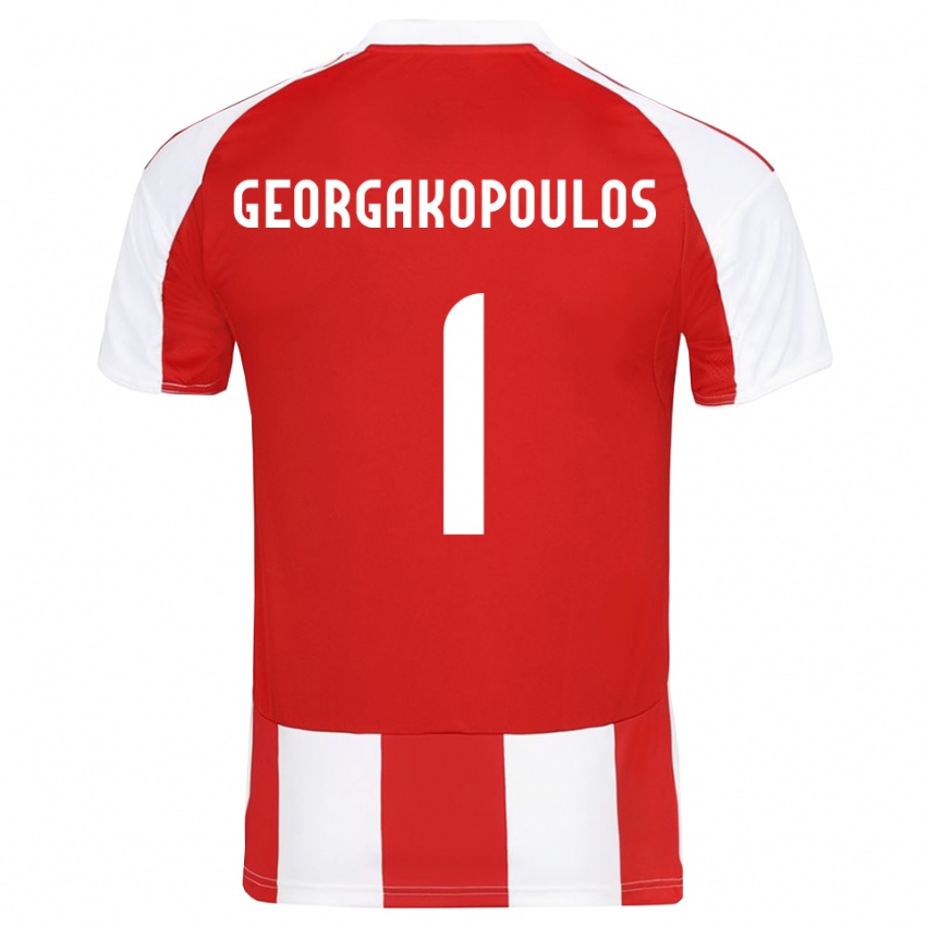 נשים Iason Georgakopoulos #1 אדום לבן ג'רזי ביתית 2025/26 חולצה קצרה