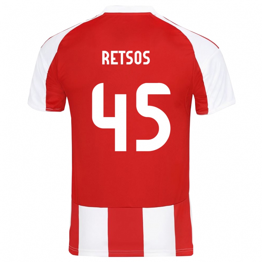 נשים פנגיוטיס רטסוס #45 אדום לבן ג'רזי ביתית 2025/26 חולצה קצרה