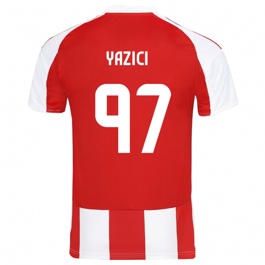 נשים יוסוף יאזיג'י #97 אדום לבן ג'רזי ביתית 2025/26 חולצה קצרה