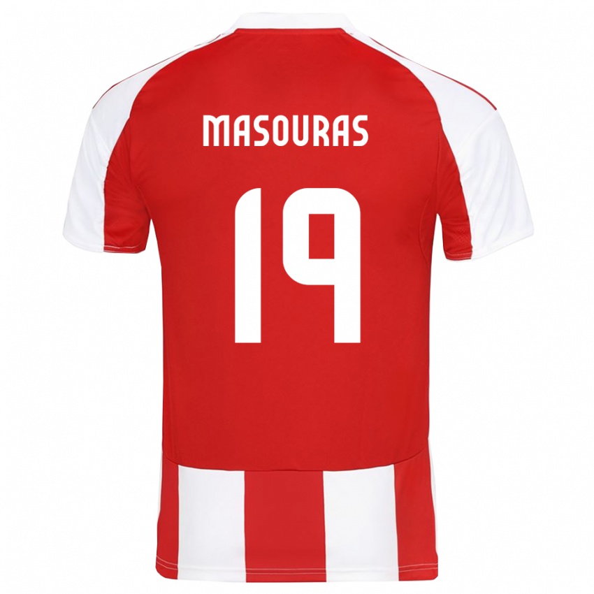 נשים יורגוס מאסוראס #19 אדום לבן ג'רזי ביתית 2025/26 חולצה קצרה