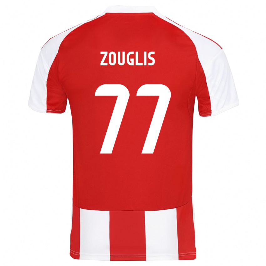 נשים Nikolaos Zouglis #77 אדום לבן ג'רזי ביתית 2025/26 חולצה קצרה