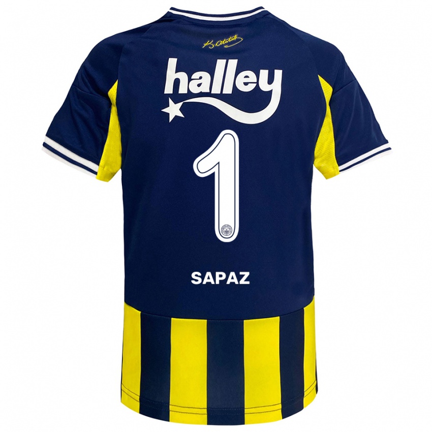 נשים Kuzey Sapaz #1 צהוב כחול נייבי לבן ג'רזי ביתית 2025/26 חולצה קצרה