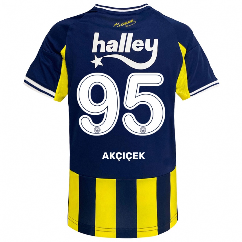 נשים יוסוף אקצ'יצ'ק #95 צהוב כחול נייבי לבן ג'רזי ביתית 2025/26 חולצה קצרה