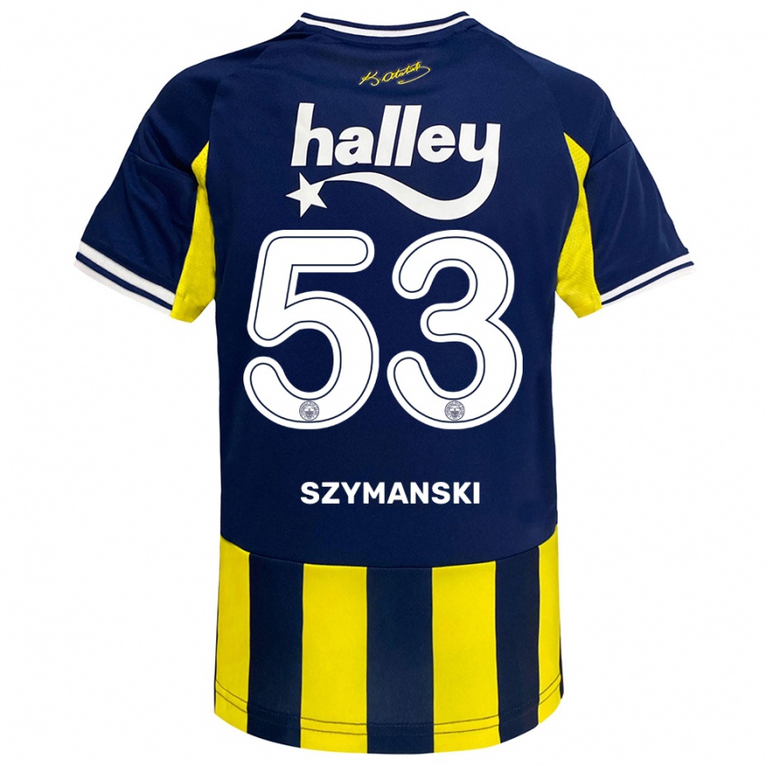 נשים סבסטיאן שימנסקי #53 צהוב כחול נייבי לבן ג'רזי ביתית 2025/26 חולצה קצרה