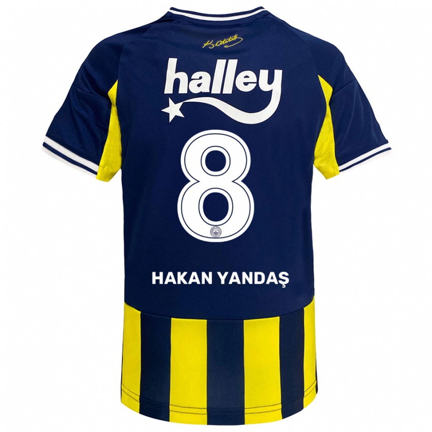 נשים מרט הקאן יאנדאש #8 צהוב כחול נייבי לבן ג'רזי ביתית 2025/26 חולצה קצרה