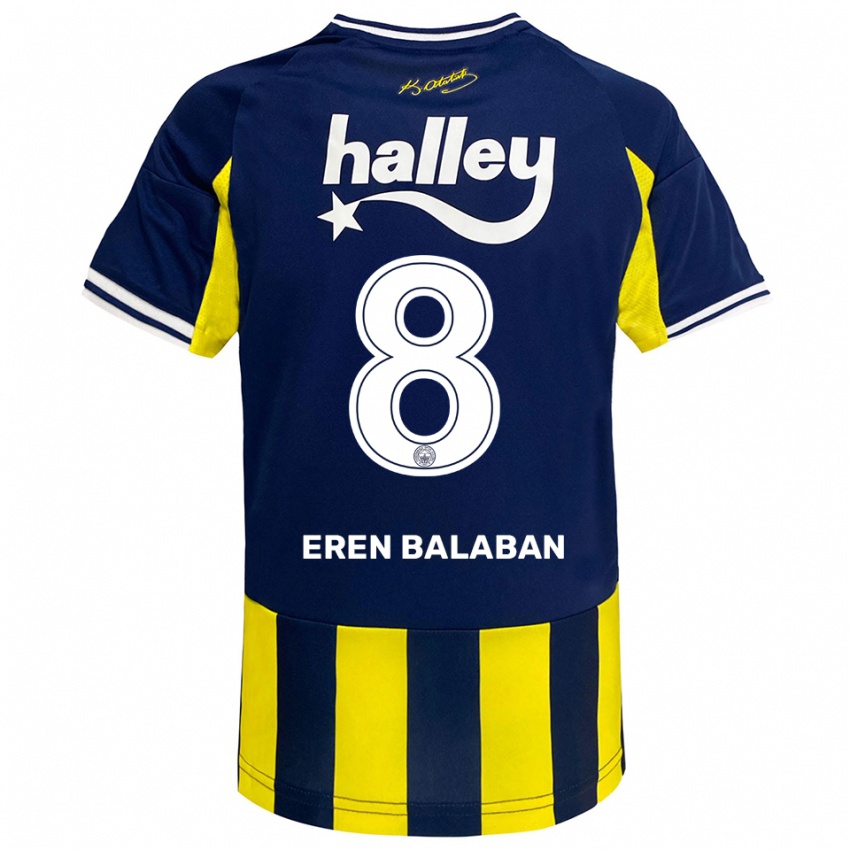 נשים עזיז ארן בלבן #8 צהוב כחול נייבי לבן ג'רזי ביתית 2025/26 חולצה קצרה