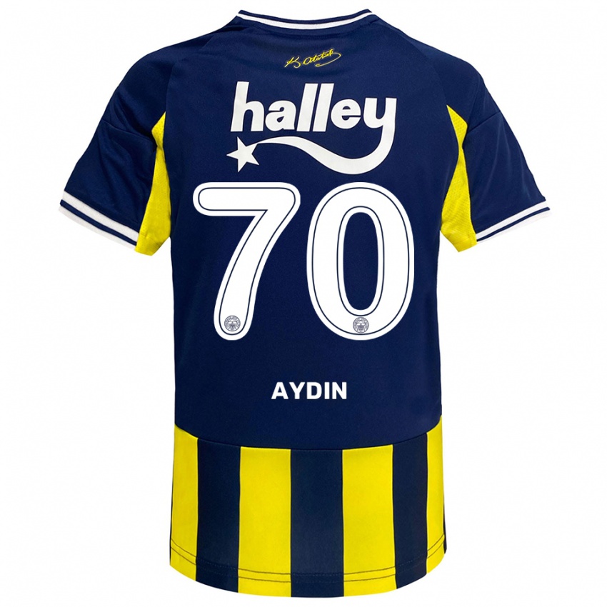 נשים אוגוז איידין #70 צהוב כחול נייבי לבן ג'רזי ביתית 2025/26 חולצה קצרה