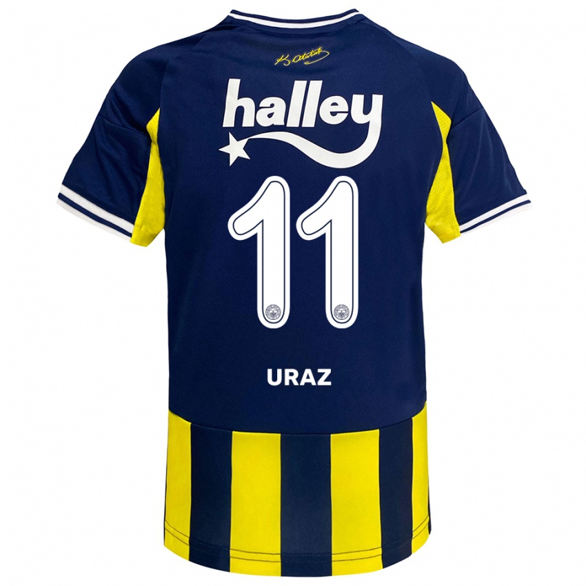 נשים Yağmur Uraz #11 צהוב כחול נייבי לבן ג'רזי ביתית 2025/26 חולצה קצרה