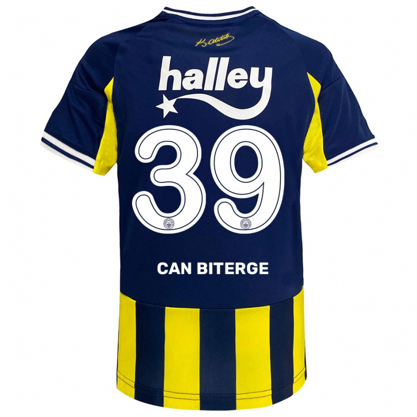 נשים Engin Can Biterge #39 צהוב כחול נייבי לבן ג'רזי ביתית 2025/26 חולצה קצרה