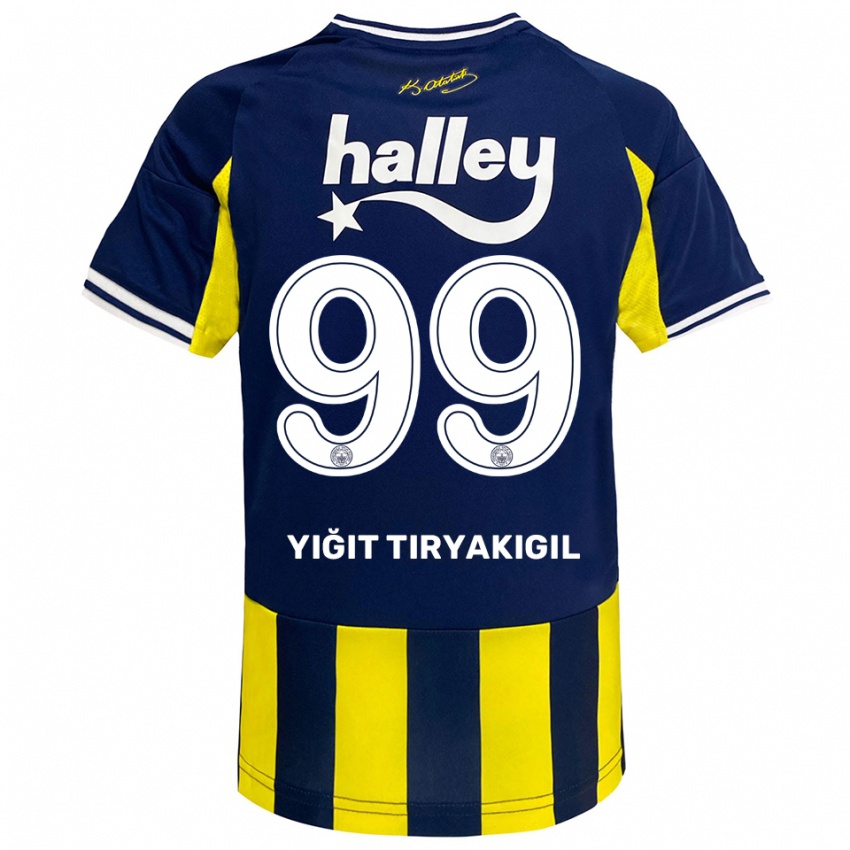 נשים Ömer Yiğit Tiryakigil #99 צהוב כחול נייבי לבן ג'רזי ביתית 2025/26 חולצה קצרה