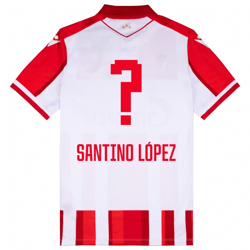 נשים Santino López #0 אדום לבן ג'רזי ביתית 2025/26 חולצה קצרה