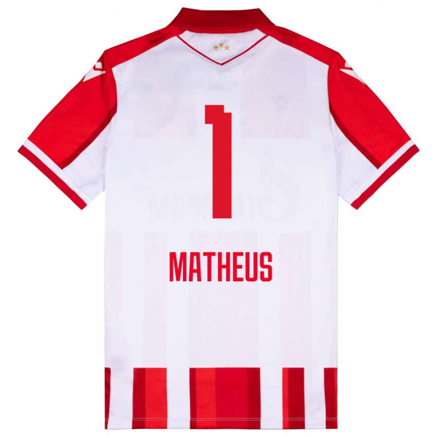 נשים Matheus #1 אדום לבן ג'רזי ביתית 2025/26 חולצה קצרה