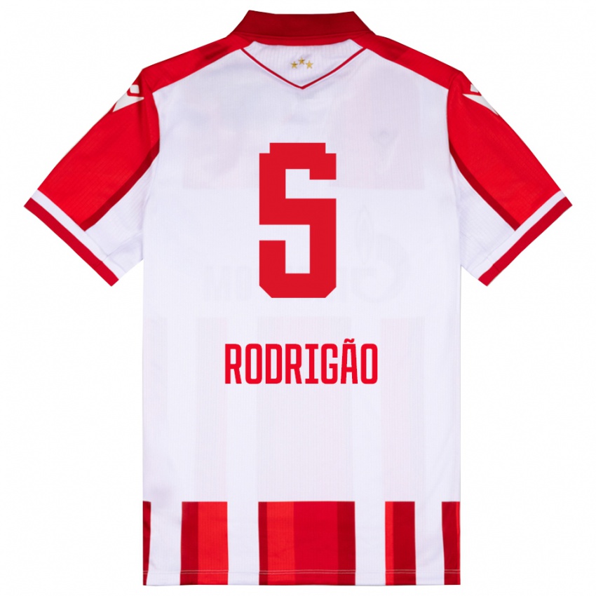 נשים Rodrigão #5 אדום לבן ג'רזי ביתית 2025/26 חולצה קצרה