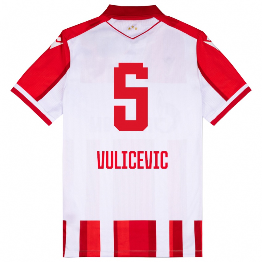 נשים אוגניין ווליצביץ׳ #5 אדום לבן ג'רזי ביתית 2025/26 חולצה קצרה