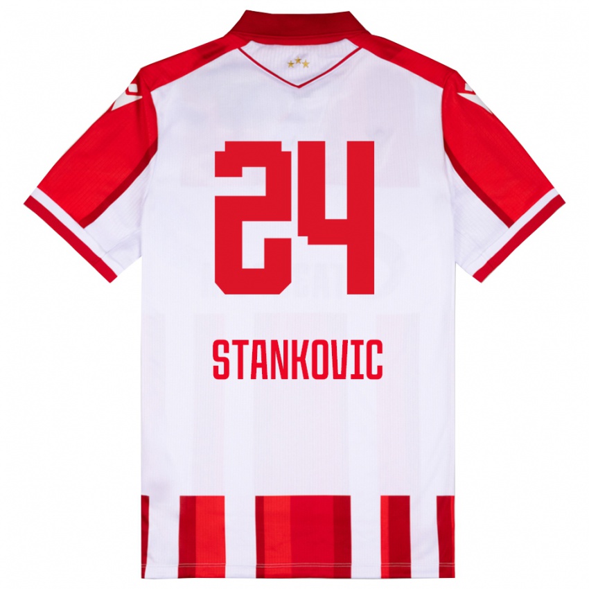 נשים ניקולה סטנקוביץ' #24 אדום לבן ג'רזי ביתית 2025/26 חולצה קצרה