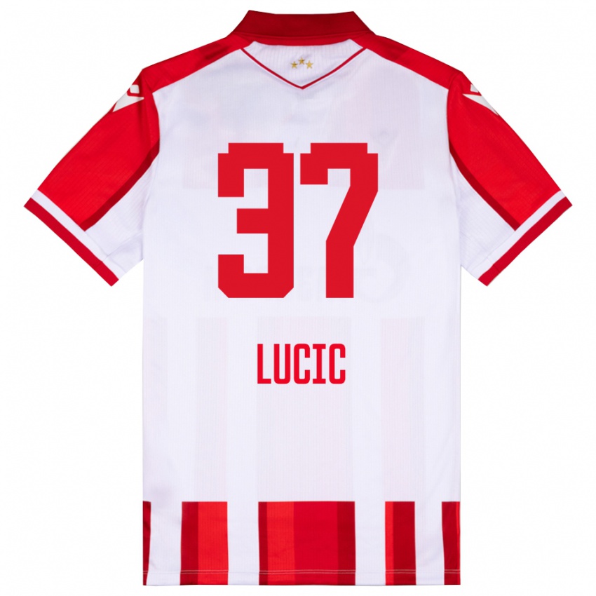 נשים ולדימיר לוצ'יץ' #37 אדום לבן ג'רזי ביתית 2025/26 חולצה קצרה