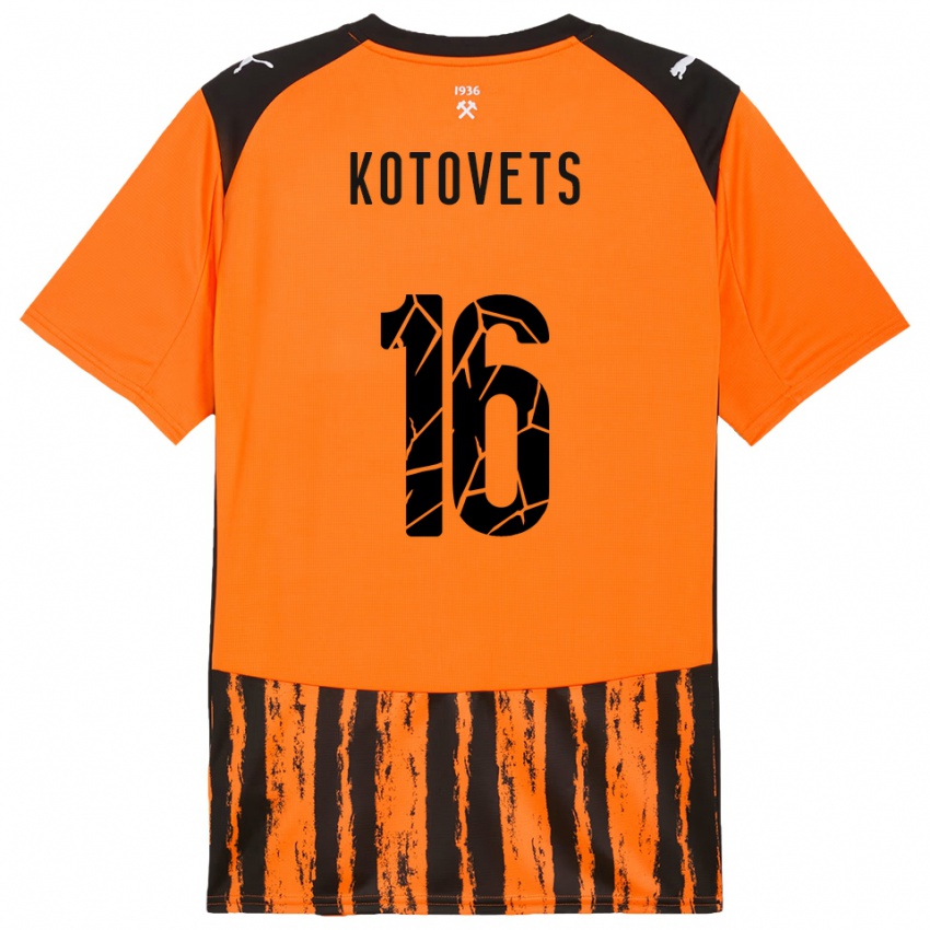 נשים Tetiana Kotovets #16 כתום שחור ג'רזי ביתית 2025/26 חולצה קצרה