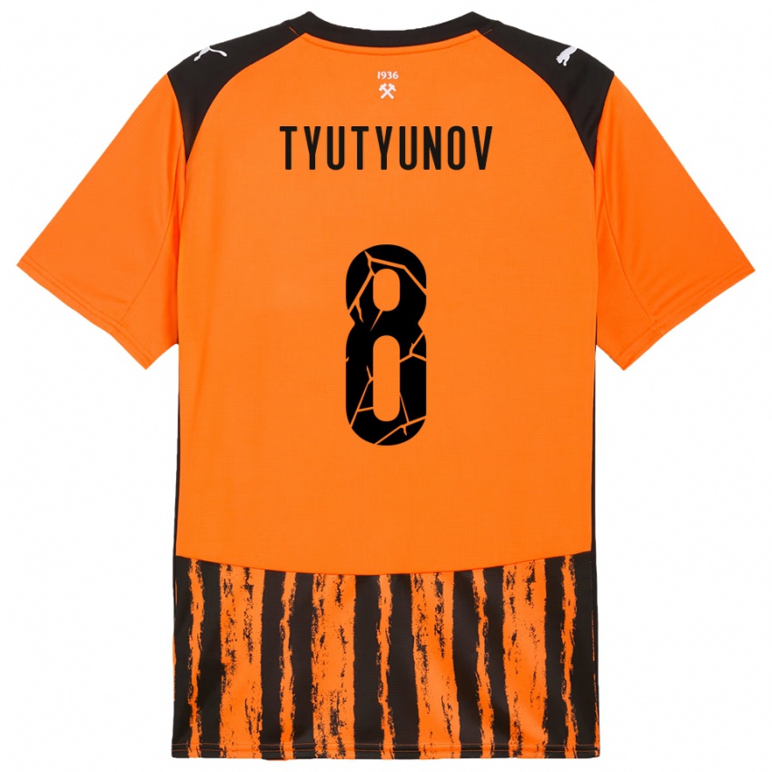 נשים Vladyslav Tyutyunov #8 כתום שחור ג'רזי ביתית 2025/26 חולצה קצרה