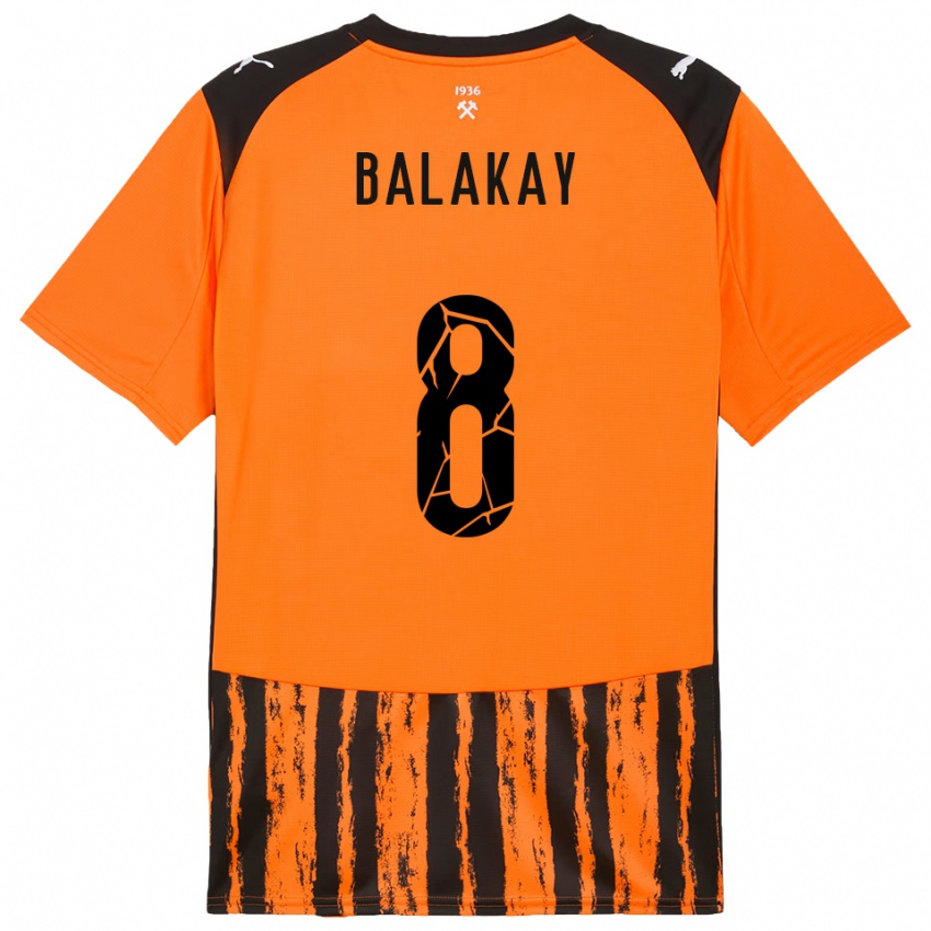נשים Oleksandr Balakay #8 כתום שחור ג'רזי ביתית 2025/26 חולצה קצרה