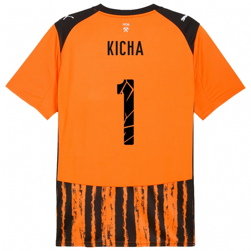 נשים Tymofiy Kicha #1 כתום שחור ג'רזי ביתית 2025/26 חולצה קצרה