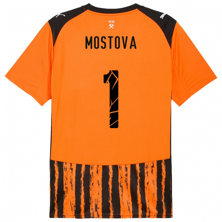 נשים Inha Mostova #1 כתום שחור ג'רזי ביתית 2025/26 חולצה קצרה