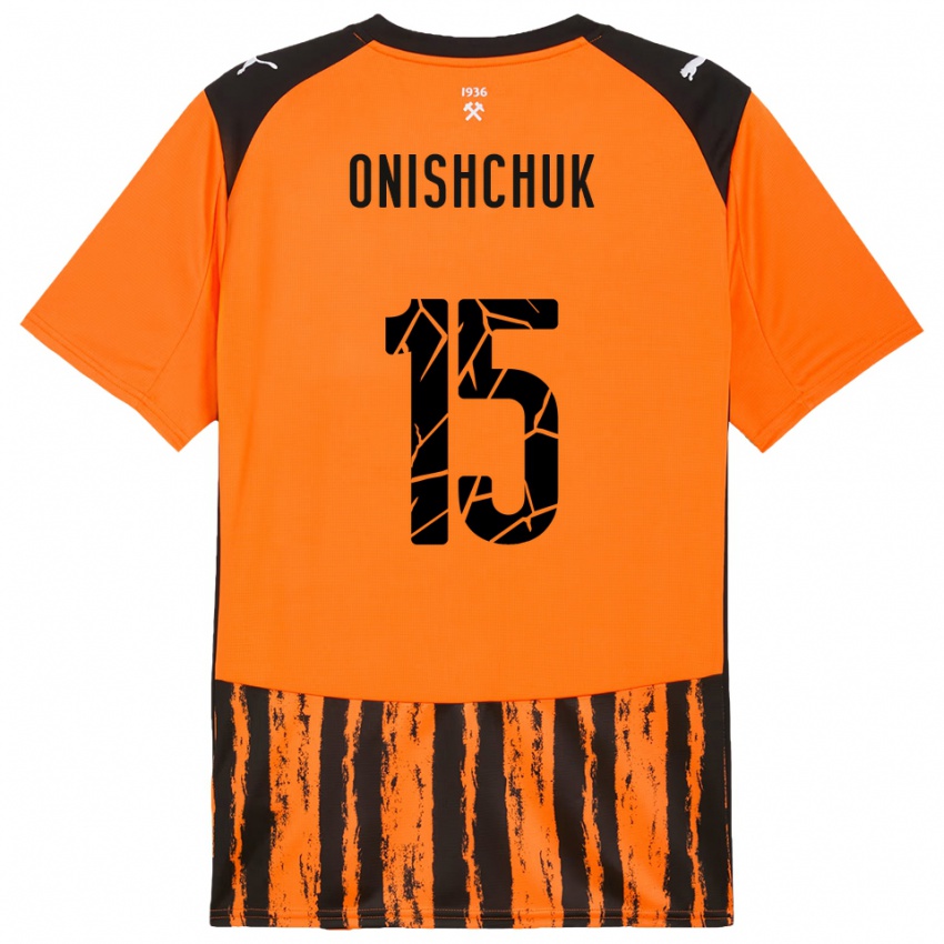 נשים Yegor Onishchuk #15 כתום שחור ג'רזי ביתית 2025/26 חולצה קצרה