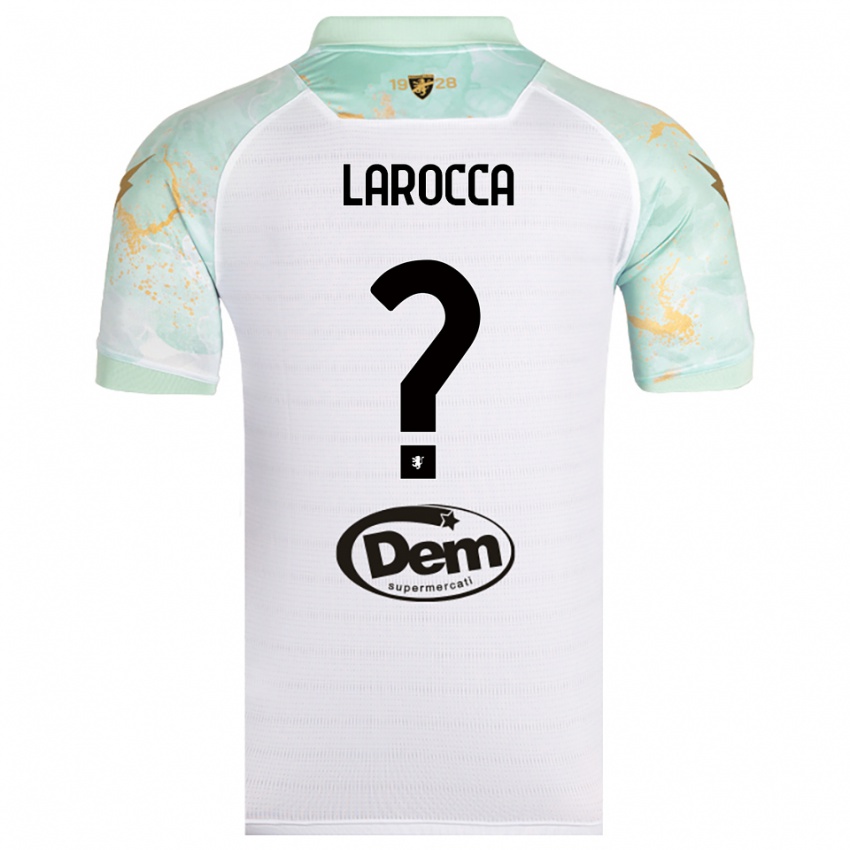 נשים Lorenzo Larocca #0 לבן שחור הרחק ג'רזי 2025/26 חולצה קצרה