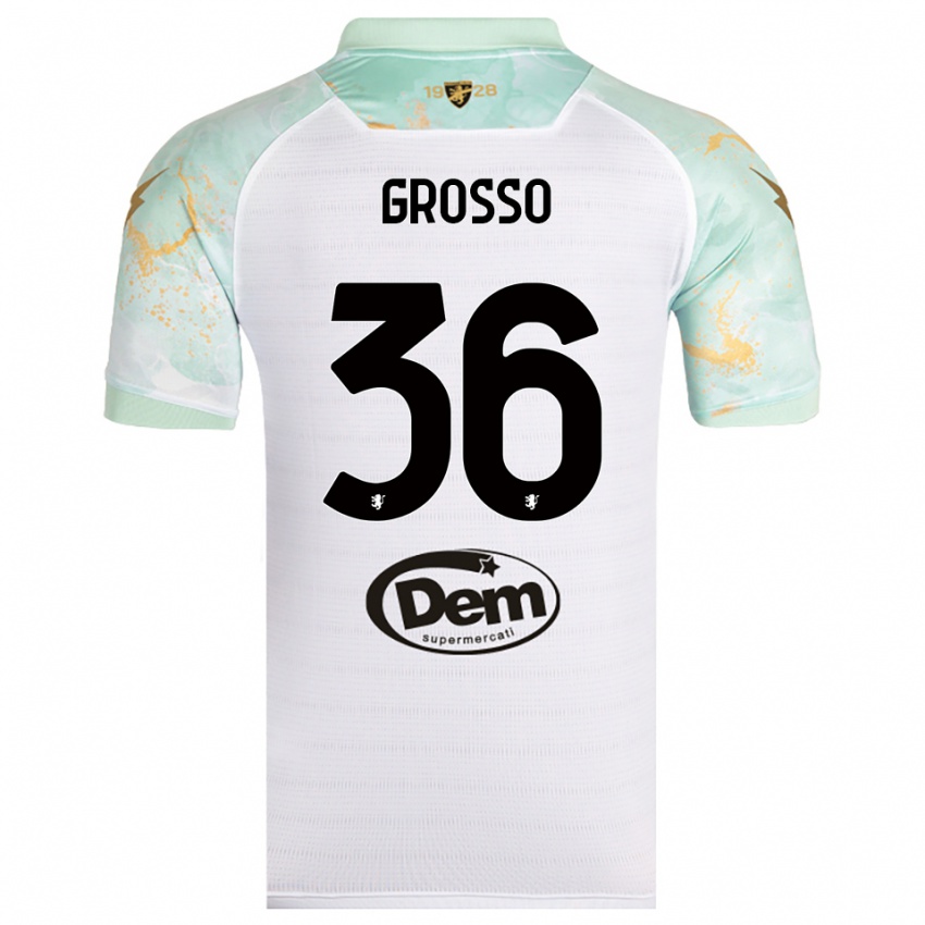 נשים פיליפו גרוסו #36 לבן שחור הרחק ג'רזי 2025/26 חולצה קצרה