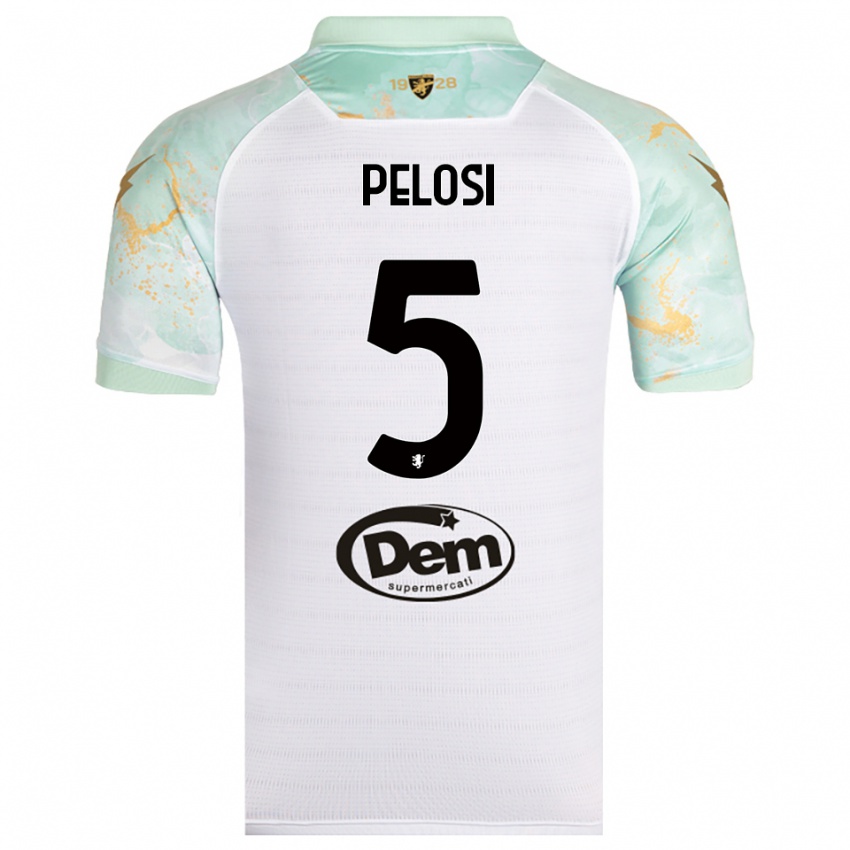 נשים Dario Pelosi #5 לבן שחור הרחק ג'רזי 2025/26 חולצה קצרה