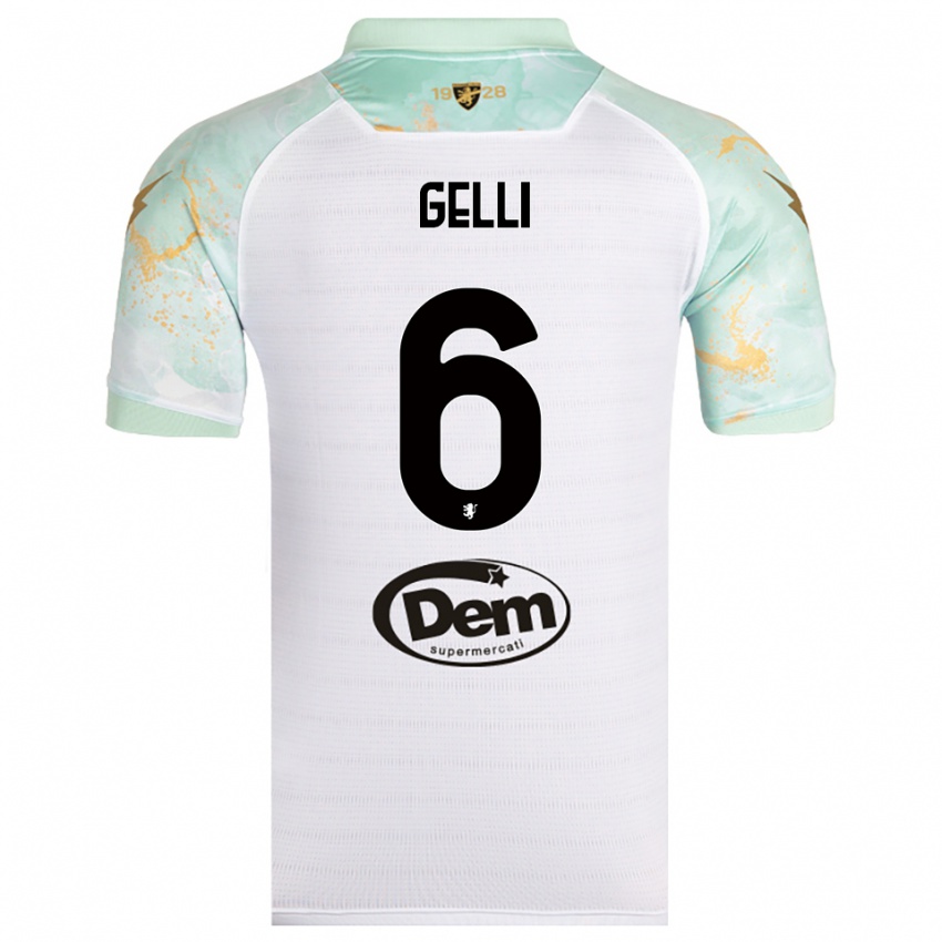 נשים ג׳קופו גלי #6 לבן שחור הרחק ג'רזי 2025/26 חולצה קצרה