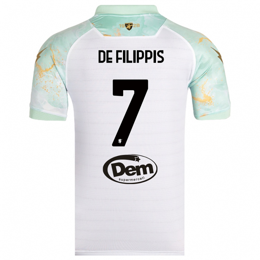 נשים Walter De Filippis #7 לבן שחור הרחק ג'רזי 2025/26 חולצה קצרה