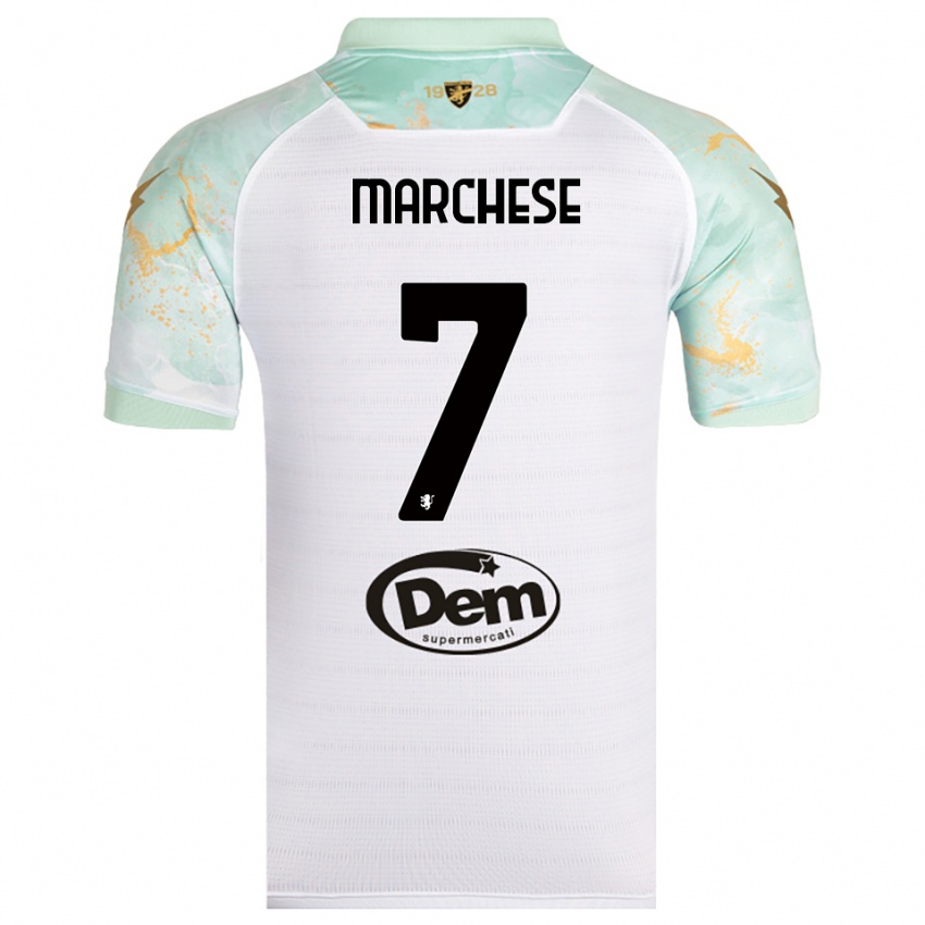 נשים Carmelo Marchese #7 לבן שחור הרחק ג'רזי 2025/26 חולצה קצרה