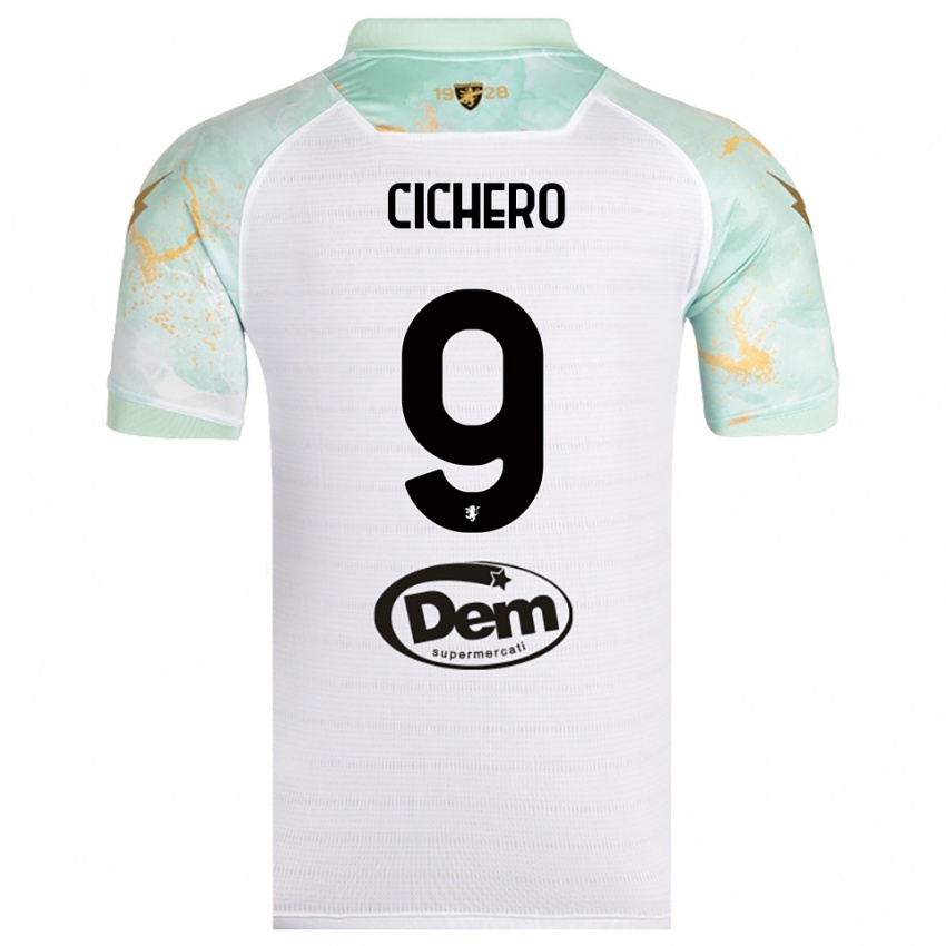 נשים אלחנדרו סיצ׳רו #9 לבן שחור הרחק ג'רזי 2025/26 חולצה קצרה