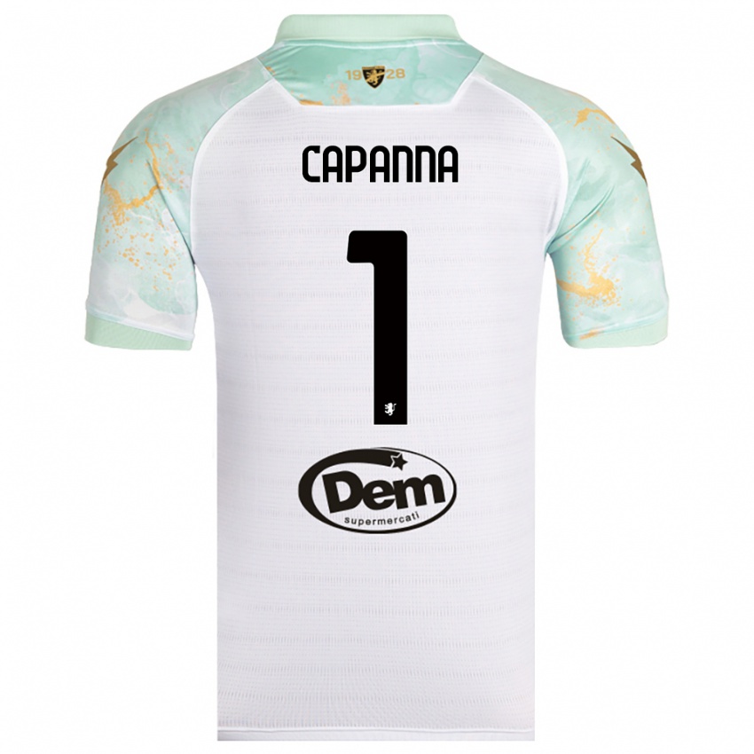 נשים Tommaso Capanna #1 לבן שחור הרחק ג'רזי 2025/26 חולצה קצרה